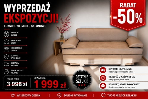 Sofa DB - Oferta Limitowana Skóra naturalna dwu kolorowa  (5) 